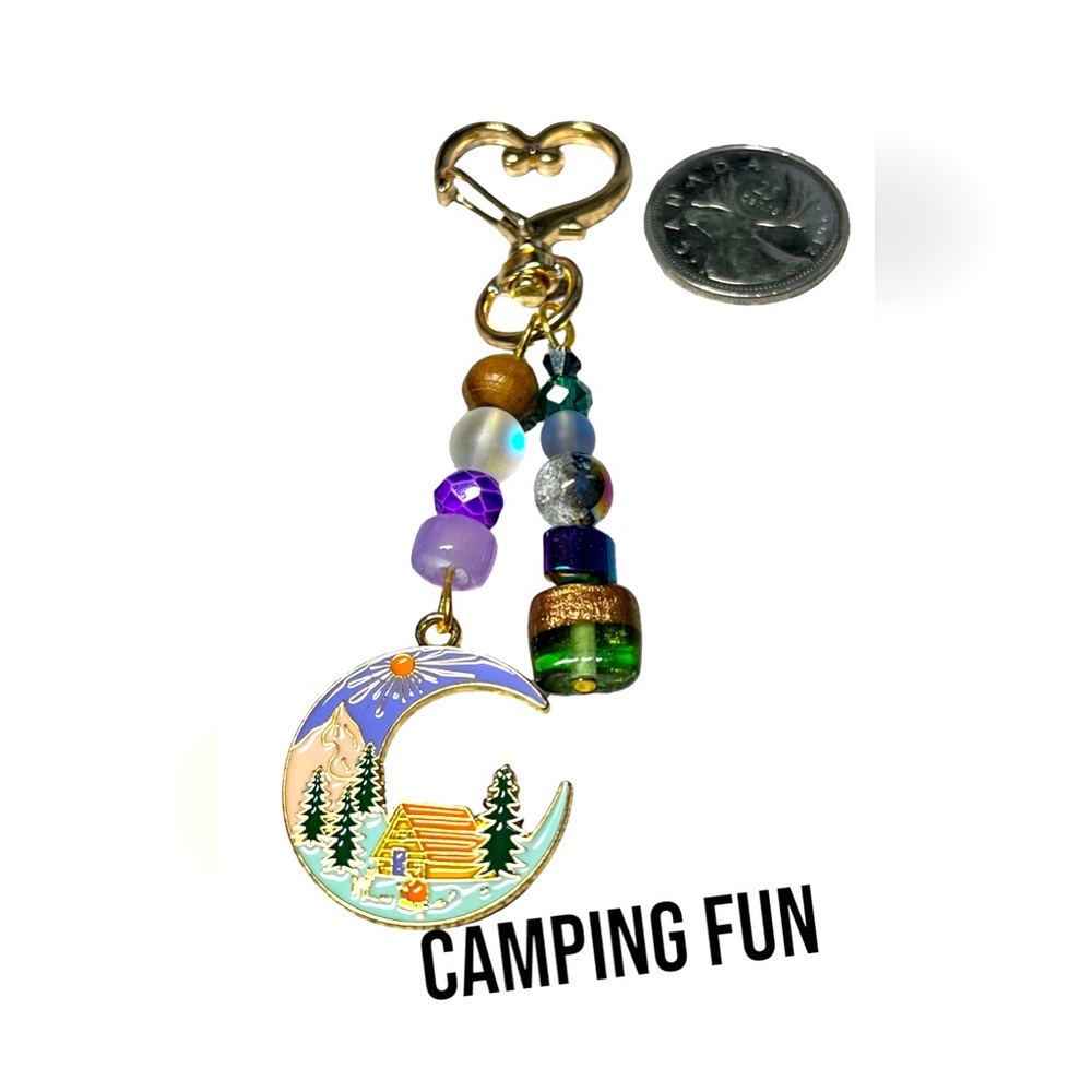 🏕️Let’s go camping-summer ready keychain purse bling